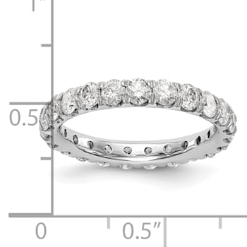 Rhodium Over 14K White Gold Lab Grown Diamond SI+, H+, Eternity Band