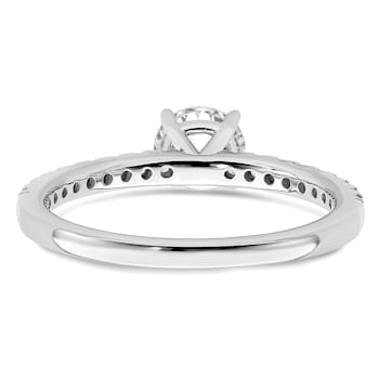 Rhodium Over 14K White Gold Lab Grown Diamond SI1/SI2, G H I, Engagement Ring