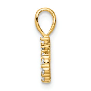 14k Yellow Gold Diamond Number 5 Pendant