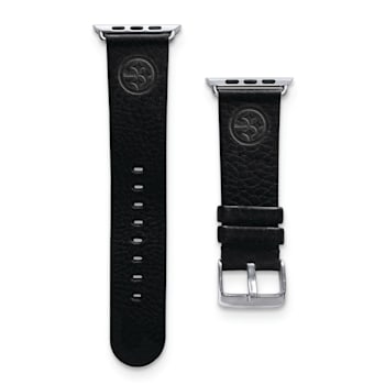 Gametime Pittsburgh Steelers Leather Band fits Apple Watch (42/44mm M/L
Black). Watch not included.