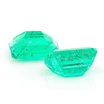 Colombian Emerald 6x4mm Emerald Cut Matched Pair 1.06ctw