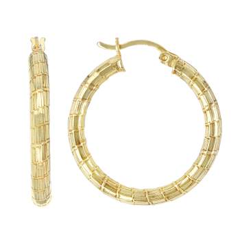 Everyday Diamond-Cut Hoop Earrings In 18K Gold Over Sterling Silver