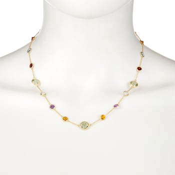 Multi-Gem 14k Yellow Gold 18" Necklace 13.47ctw