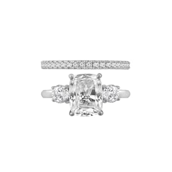 White Cubic Zirconia Platinum Over Sterling Silver Ring 4.32ctw