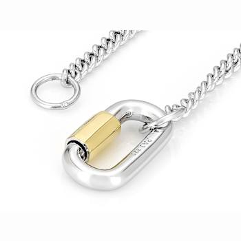 Two-Tone Curb Chain Necklace In 18K Gold Over Sterling Silver 18.5 Inch