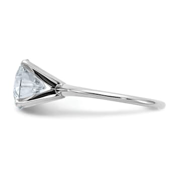 Rhodium Over 14K White Gold 3 ct. D E F Pure Light Round Moissanite
Solitaire Ring