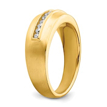 14K Yellow Gold Lab Grown Diamond Men's Band