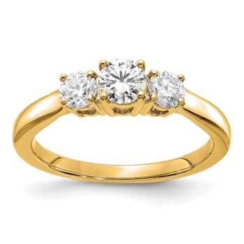 14K Yellow Gold Lab Grown Diamond SI1/SI2, G H I, 3-Stone Engagement Ring