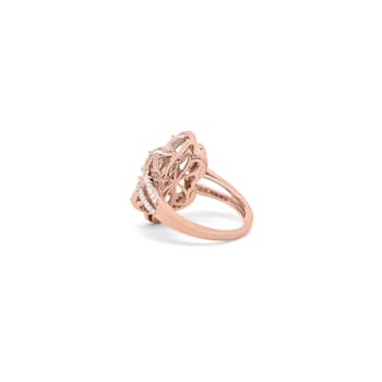 6x4mm Oval Morganite 18K Rose Gold Over Sterling Silver Ring , 2.84ctw