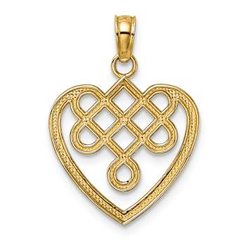 10K Yellow Gold Small Celtic Knot Heart Charm