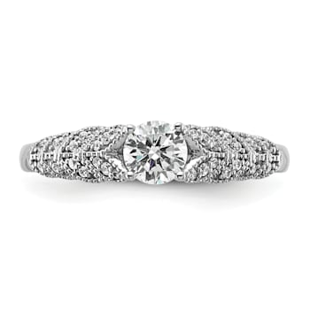 Rhodium Over 10K White Gold Lab Grown Diamond VS/SI GH, Complete
Engagement Ring 0.5ctw