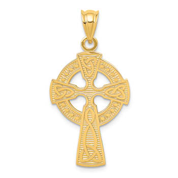 14K Yellow Gold Celtic Cross Pendant