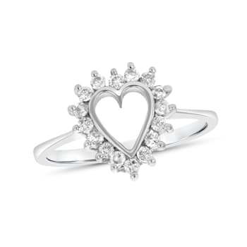 0.30ctw Diamond Heart Shaped Ring in 14k White Gold