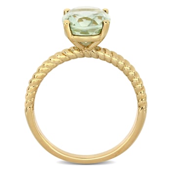 2.33ctw Green Quartz 14k Yellow Gold Ring