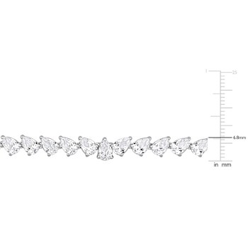 Created White Sapphire Sterling Silver Necklace 39.5ctw