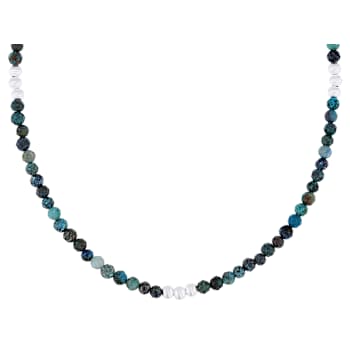 Eilat Stone Beaded Necklace In Sterling Silver