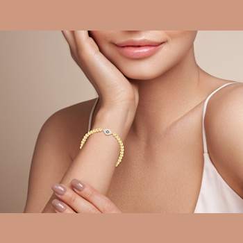 Sterling Statements 14K Yellow Gold Over Sterling Silver CZ Evil Eye
Ball Stretch Bracelet