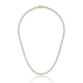 CZ Tennis Necklace In 14K Gold Over Sterling Silver