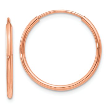 14k Rose Gold 13/16" Polished Endless Hoop Earrings