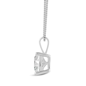 White Cubic Zirconia 14k White Gold Pendant With Chain 2.00ctw