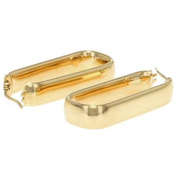 Small Geometric Hoop Earrings In 10K Yellow Gold