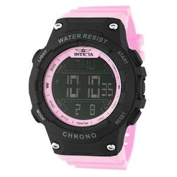 Invicta Invicta Racing 52mm Black Dial Pink Polyurethane Digital Watch