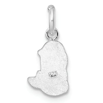 Rhodium Over Sterling Silver Multi-color Enamel Mermaid Children's Pendant