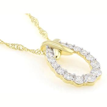 Elegant Lab-Grown Diamond Slide Pendant Necklace 0.75ctw In 18K Gold
Over Sterling Silver