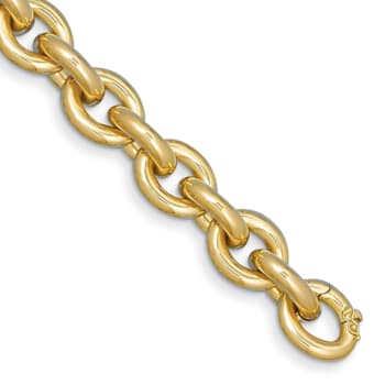 14K Yellow Gold 21mm Open Link Cable 9-inch Bracelet