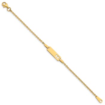 14k Yellow Gold Children's Butterfly ID Bracelet