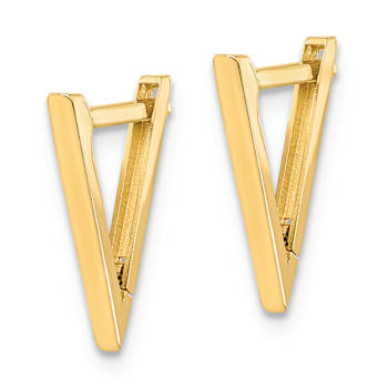 14k Yellow Gold Polished 9/16" Triangle Hoop Earrings