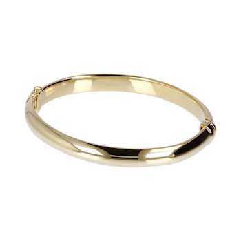 18K Yellow Gold Plated Over Sterling Silver 8 mm Bangle Bracelet