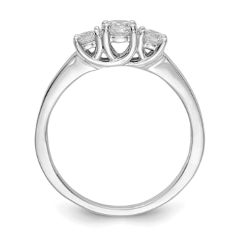 Rhodium Over 14K White Gold Lab Grown Diamond SI1/SI2, G H I, 3-Stone
Engagement Ring