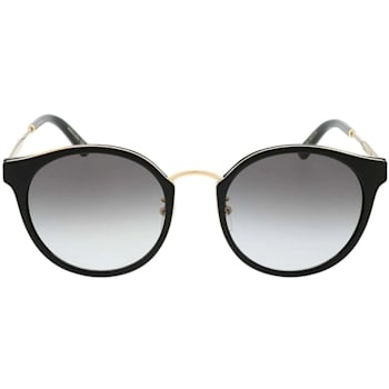 Gucci Black and Gold Tone Frame / Gray Gradient Lens Sunglasses