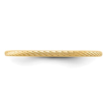14K Yellow Gold 1.2mm Twisted Wire Pattern Stackable Expressions Band