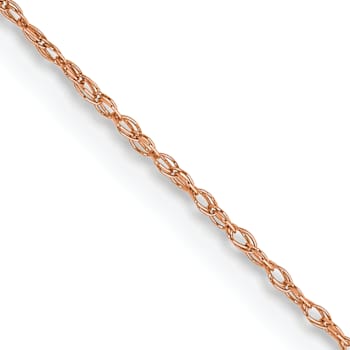 14k Rose Gold 0.5mm Solid Cable 16 Inch Chain