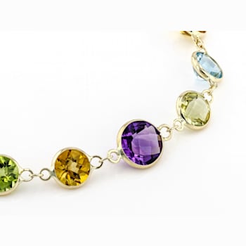 Multi-Gem 14k Yellow Gold Bracelet 7.50ctw