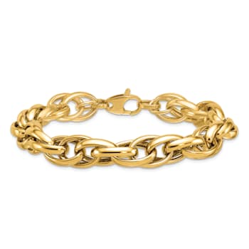 14K Yellow Gold 11.8mm Rope 8.5 inch Bracelet