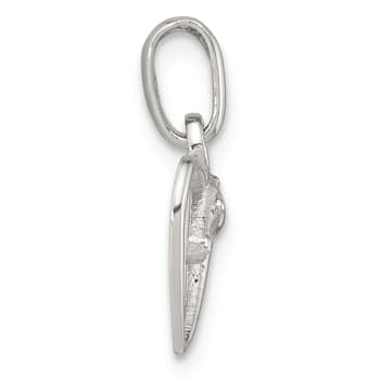 Rhodium Over Sterling Silver Open Heart Horse Head Pendant