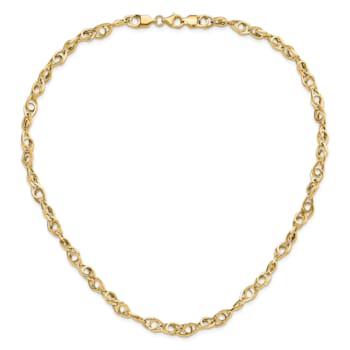 14K Yellow Gold Polished Fancy Link 18.25-inch Necklace