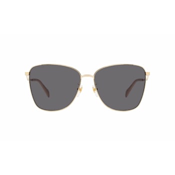 Gucci Gold Tone and Cream Frame / Gray Lens Sunglasses
