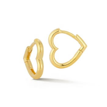Sterling Statements 14K Yellow Gold Over Sterling Silver Small Heart
Shaped Huggie Hoop Earrings