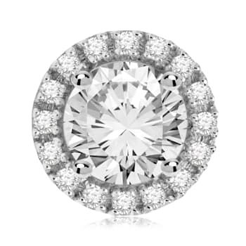 White Cubic Zirconia 14k White Gold Earrings With Velvet Gift Box 1.20ctw