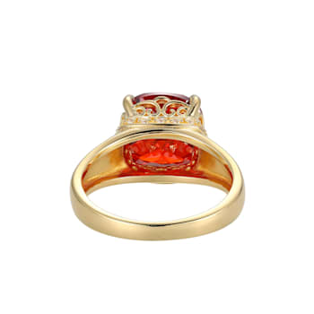 Red And White Cubic Zirconia 18k Yellow Gold Over Silver January
Birthstone Ring 7.23ctw