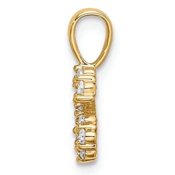 14K Yellow Gold Lab Grown Diamond Letter S Initial Pendant