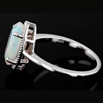 Ethiopian Opal Solitaire Ring In Sterling Silver 1.20ct