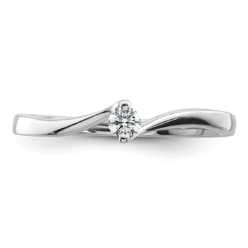 Rhodium Over 14K White Gold First Promise Polish Round Diamond
Promise/Engagement Ring 0.10ctw