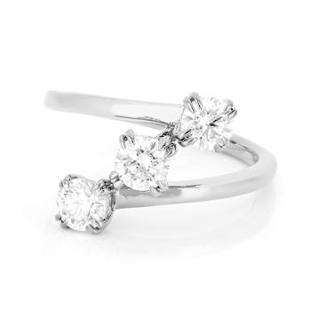 Symbolic Lab-Grown Diamond Three-Stone Ring 1ctw In Sterling Silver