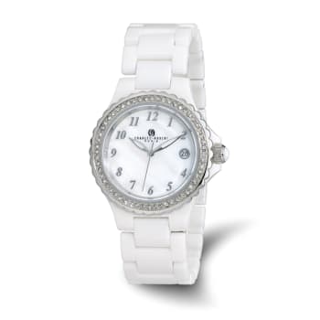Ladies Charles Hubert White Ceramic 38mm Watch