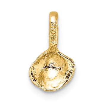 10K Yellow Gold Textured Mini Clam Shell Charm